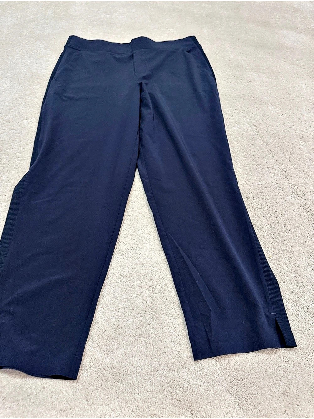 Athleta Brooklyn Piping Ankle Pant Women's Pants Size 10 Blue
